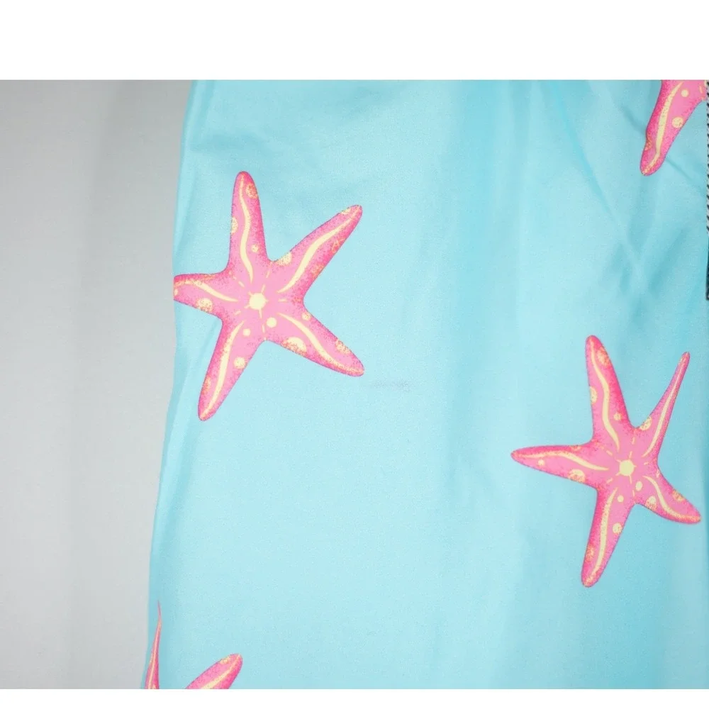 Maamgic Swim Trunks Mens Medium‎ Blue Starfish Excellent Quick Dry Mesh Lined